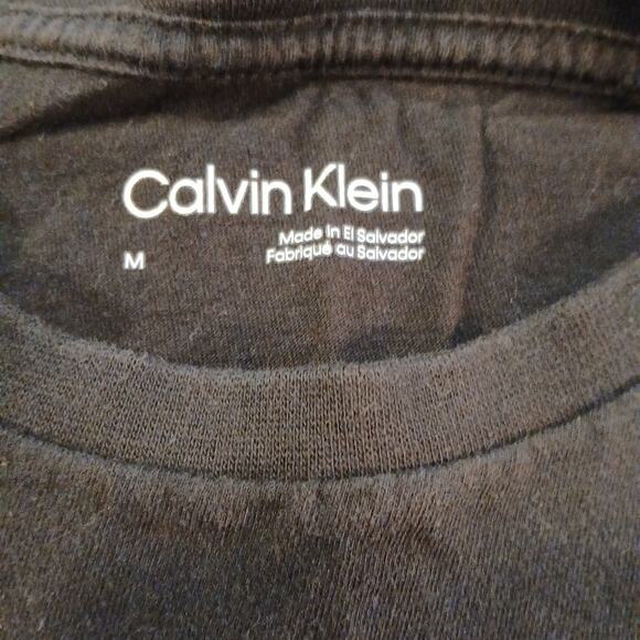 CK Calvin Klein Jeans Black Short Sleeve T-Shirt Size Medium Logo Tee READ - Picture 6 of 9